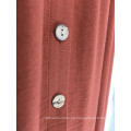 Button Front Rust Coloured A line Skirt